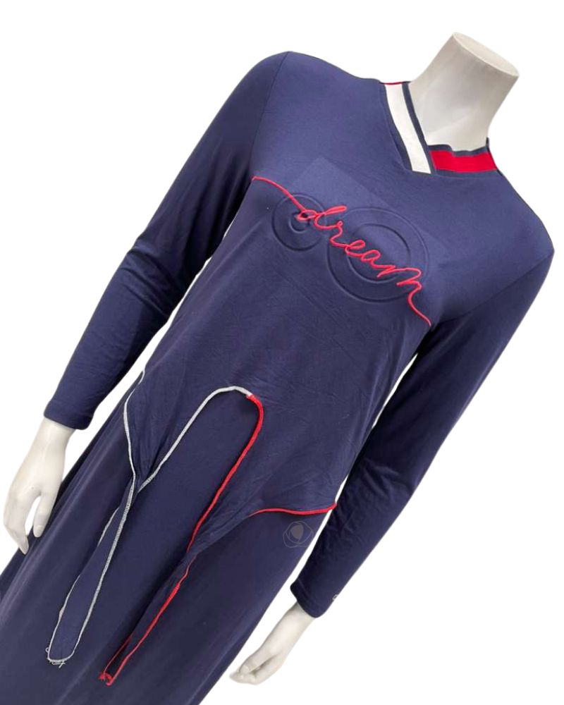 Mega Dreams 357561 Blue with Red OO Dream Modal Nursing Nightgown Myselflingerie.com