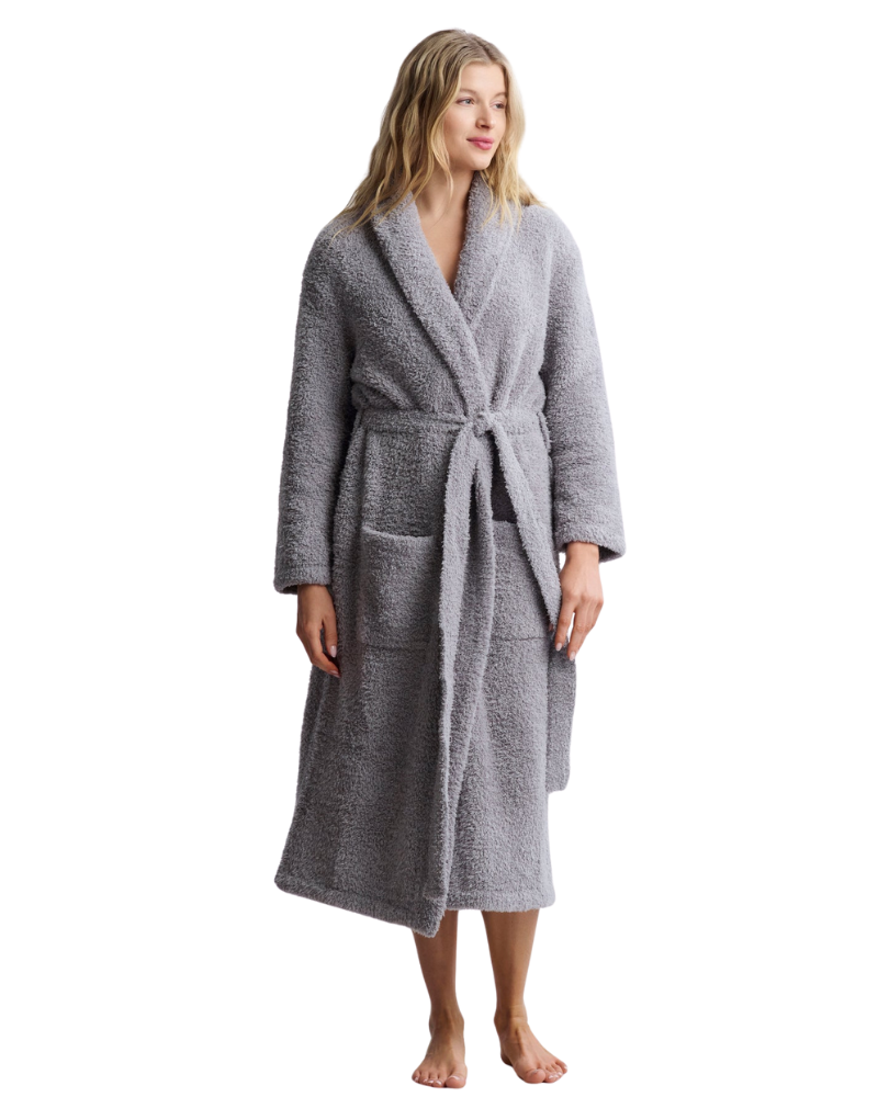 Barefoot Dreams B509 Dove Grey CozyChic Robe Myselflingerie.com
