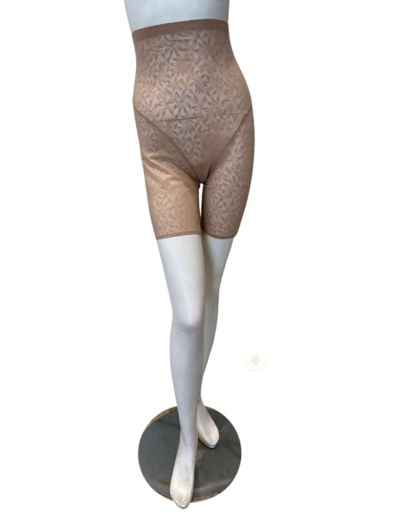 Va Bien 713 Nude Floral Lace Hi Waist Girdle with Legs Myselflingerie.com