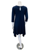 Oh! Zuza OZ246 Midnight Blue Flared Modal Nightshirt with Black Lace Neckline Myselflingerie.com