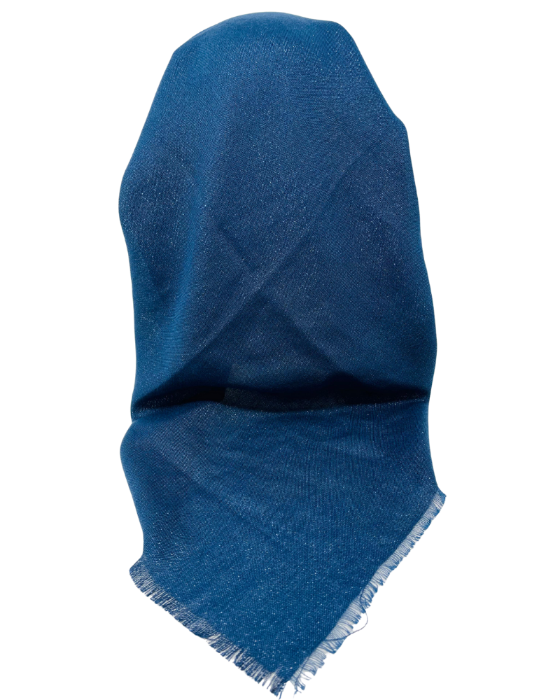 It's Younique OB-SHIM-NY Solid Navy Shimmer Pre-Tied Open Back Bandanna with Velvet Grip Myselflingerie.com