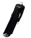 Angelice Black Strawberry Design V Neck Pull On Cotton Blend Teen Nightgown Myselflingerie.com