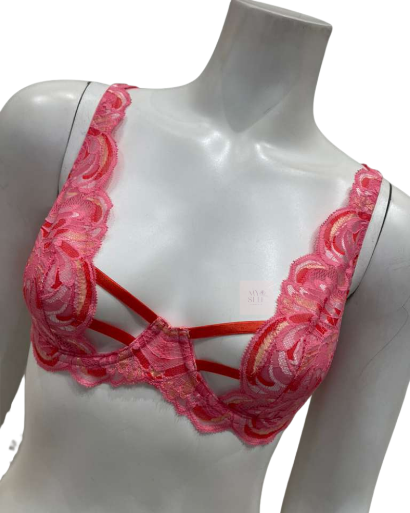 Cosabella LIANE1181 + 0521 Granita Lianella Open Plunge Underwire Bra & Bikini Set Myselflingerie.com