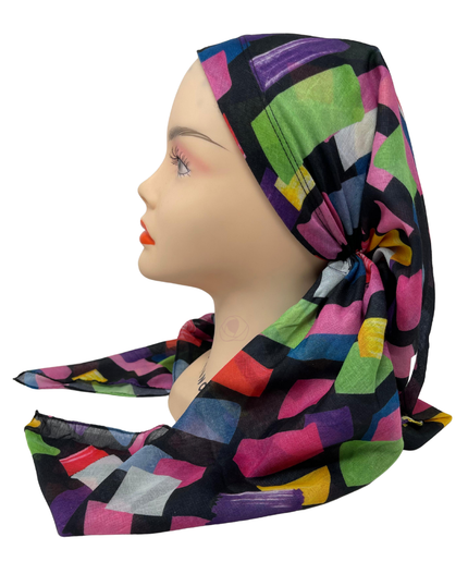 It's Younique Candy Crush Black Pre-Tied Open Back Bandanna with Velvet Grip