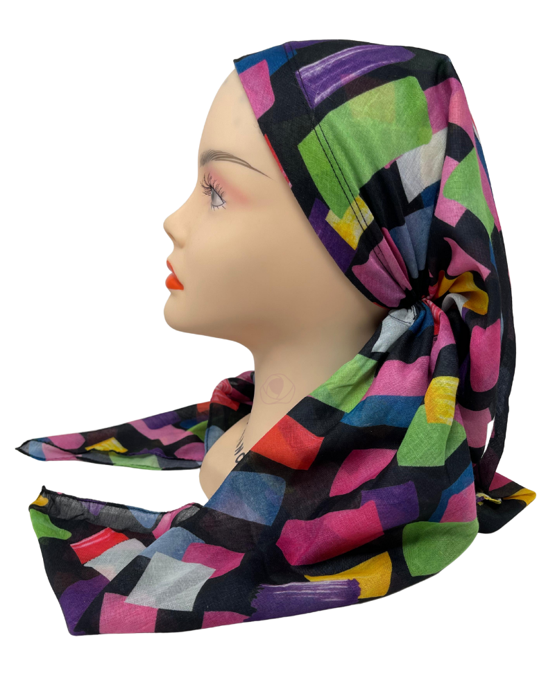 It's Younique Candy Crush Black Pre-Tied Open Back Bandanna with Velvet Grip