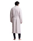 Barefoot Dreams B509 Heathered Stone/White CozyChic Robe Myselflingerie.com