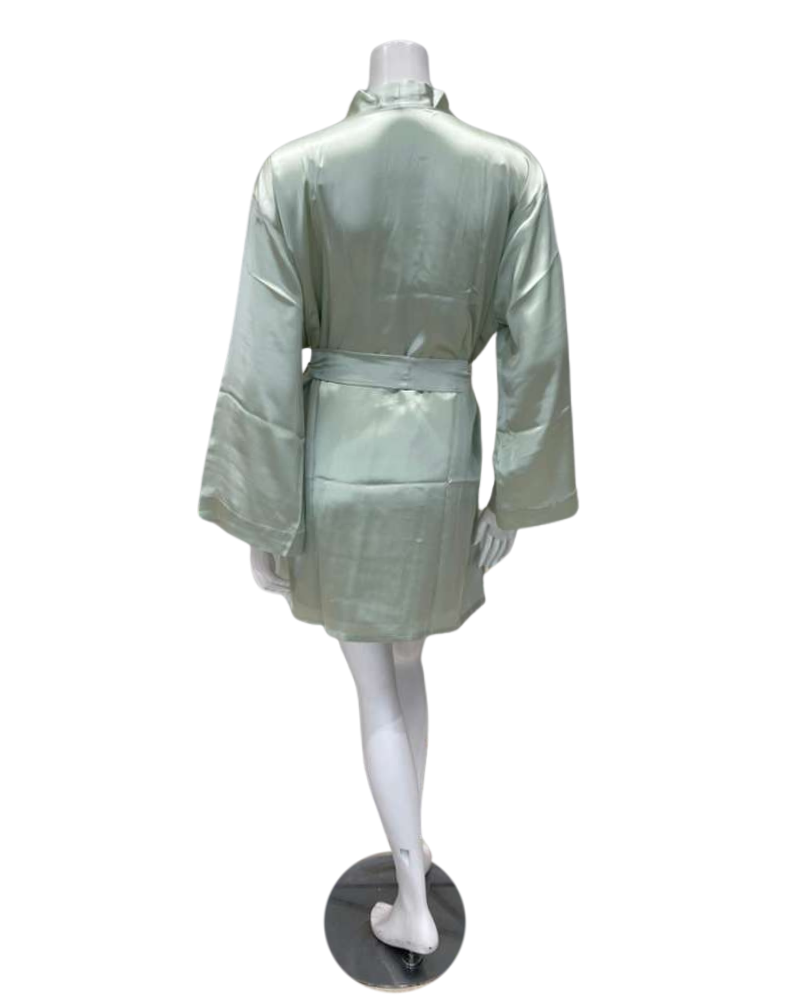 Isayes Lingerie 300351 + 180161 Mint Green Embroidered Chemise & Wrap Set Myselflingerie.com