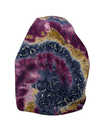 It's Younique OB-ROSE-TIE Rose and Burgundy Tie Dye Pre-Tied Open Back Bandanna with Velvet Grip Myselflingerie.com