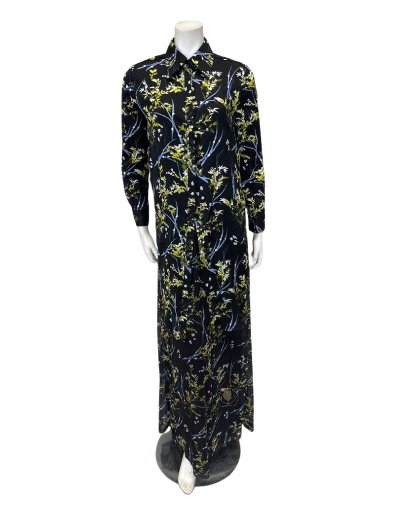 ORD DNV26807 + TRV26817 Black Princess Floral Tulle Satin Blouse and Jumper Lounger Robe Set / Nursing Friendly Myselflingerie.com