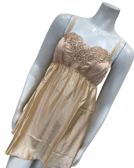 Isayes Lingerie 300351 + 180161 Peach Embroidered Chemise & Wrap Set Myselflingerie.com
