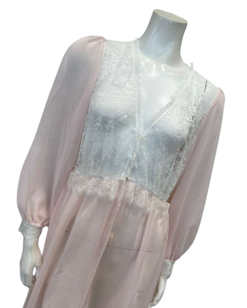 Oh! Zuza V18 Blush Pink and Lace Robe Myselflingerie.com