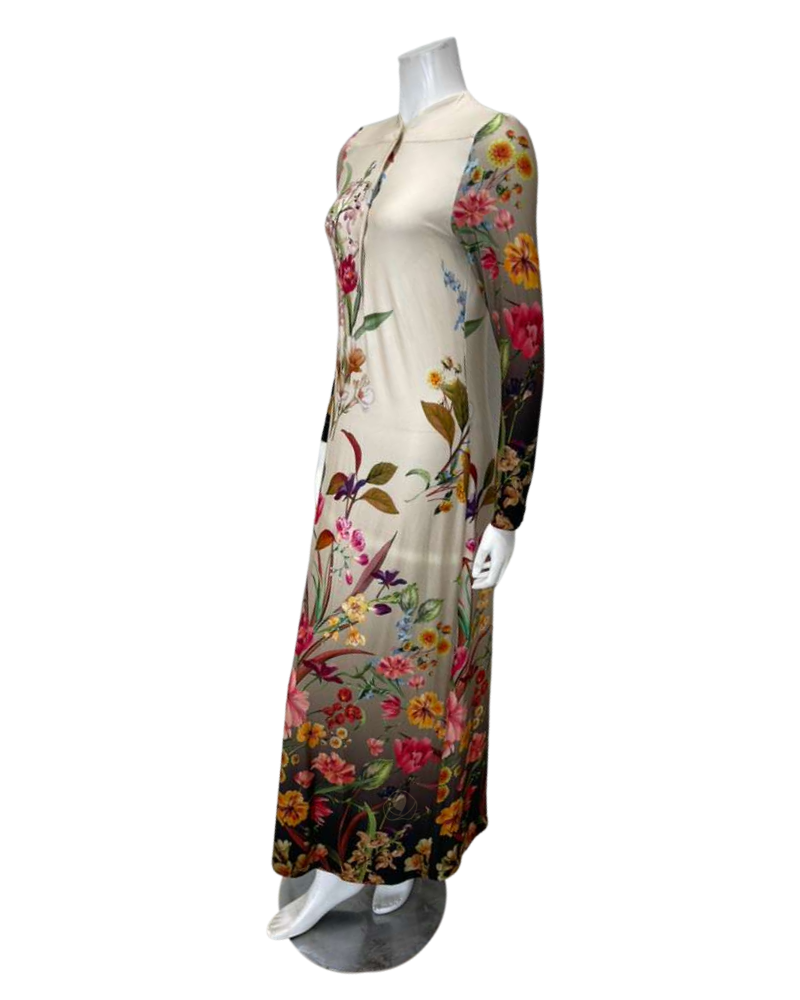 Angelice Ombre Garden Floral Print Button Down Modal Nightgown