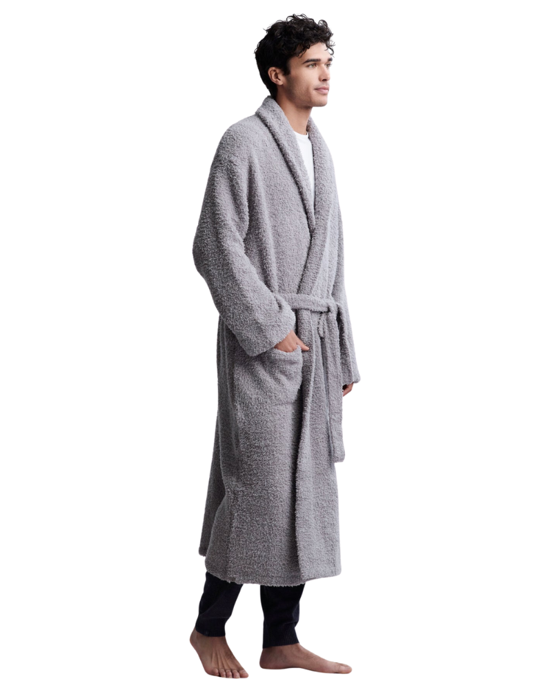 Barefoot Dreams B509 Dove Grey CozyChic Robe Myselflingerie.com
