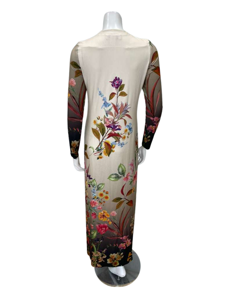 Angelice Ombre Garden Floral Print Button Down Modal Nightgown