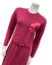 Mega Dreams 357553 Burgundy Pink Flower Modal Nursing Nightgown Myselflingerie.com