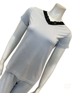 Jackie O'Loungewear VPJ-S/S-LTB Light Blue Short Sleeve V Neck Modal Pajamas Set Myselflingerie.com