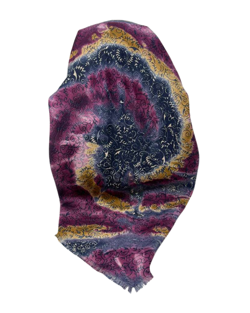 It's Younique OB-ROSE-TIE Rose and Burgundy Tie Dye Pre-Tied Open Back Bandanna with Velvet Grip Myselflingerie.com