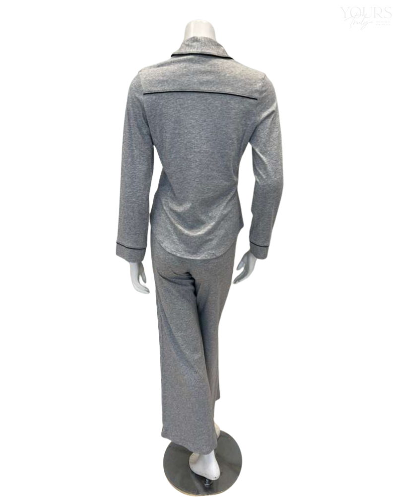 Cosabella PIMAL9648 Heather Grey/Black Pima Lusso Cotton Blend Pajamas Set Myselflingerie.com