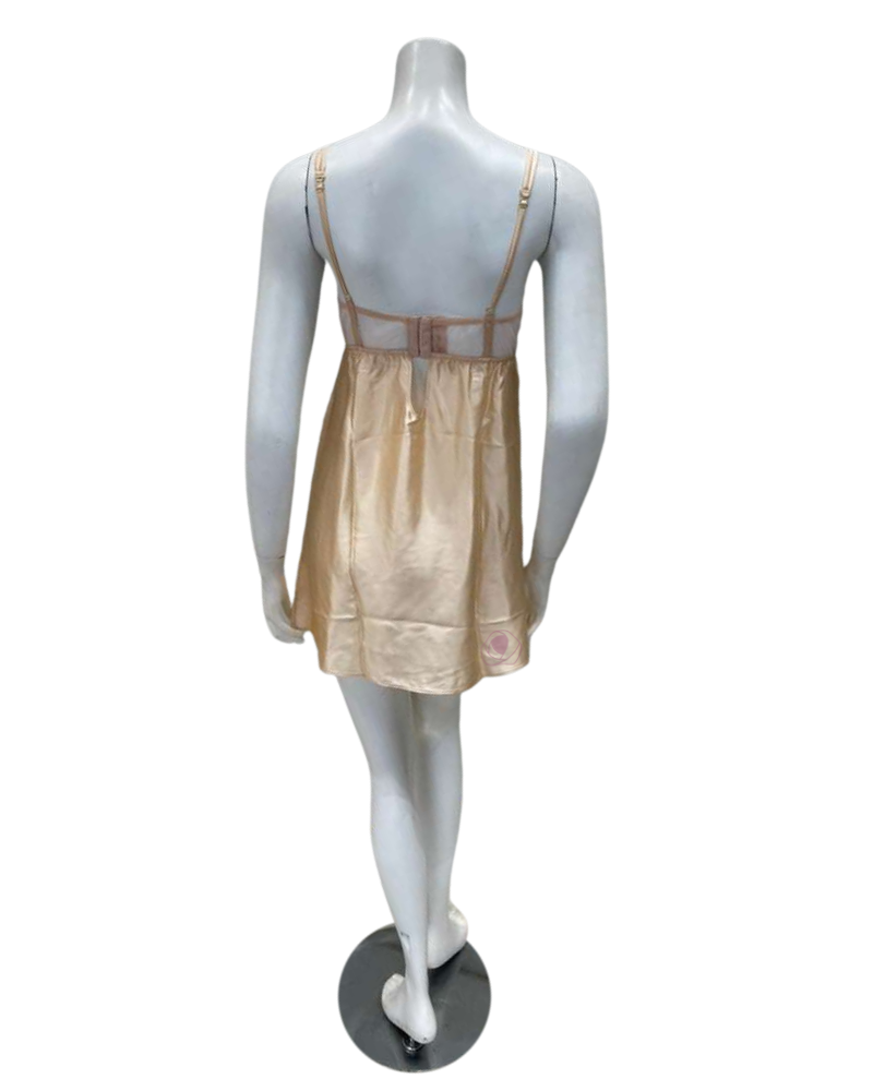 Isayes Lingerie 300351 + 180161 Peach Embroidered Chemise & Wrap Set Myselflingerie.com