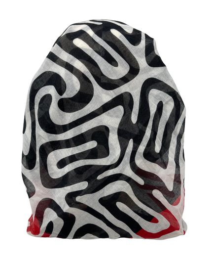 It's Younique OB-ZEB-RDWH Red/White Zebra Print Pre-Tied Open Back Bandanna with Velvet Grip Myselflingerie.com