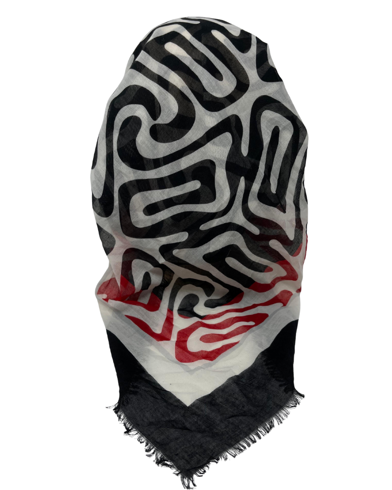 It's Younique OB-ZEB-RDWH Red/White Zebra Print Pre-Tied Open Back Bandanna with Velvet Grip Myselflingerie.com