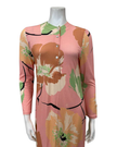 Angelice S7466 Salmon Summer Floral Print Button Down Modal Nightgown Myselflingerie.com