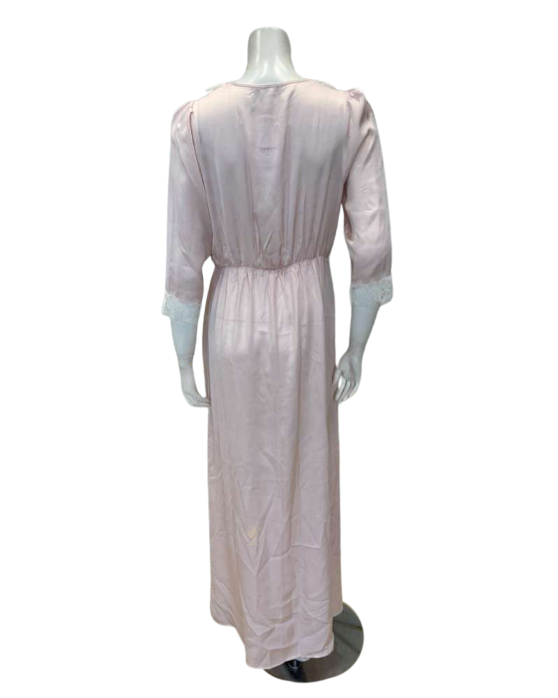 Oh! Zuza V19 Blush Pink Poly Silk and Lace Nightgown Myselflingerie.com