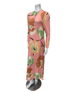 Angelice S7466 Salmon Summer Floral Print Button Down Modal Nightgown Myselflingerie.com