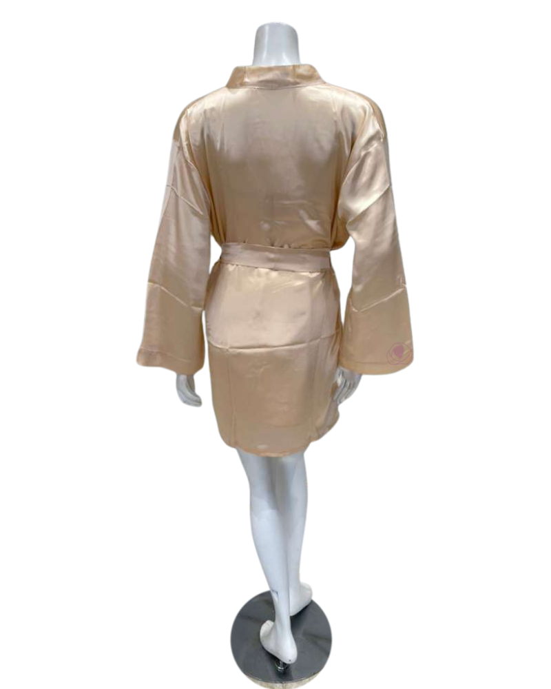 Isayes Lingerie 300351 + 180161 Peach Embroidered Chemise & Wrap Set Myselflingerie.com