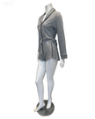 Cosabella PIMAL9563 Heather Grey/Black Pima Lusso Cotton Blend Long Sleeve Shorts Pajamas Set Myselflingerie.com
