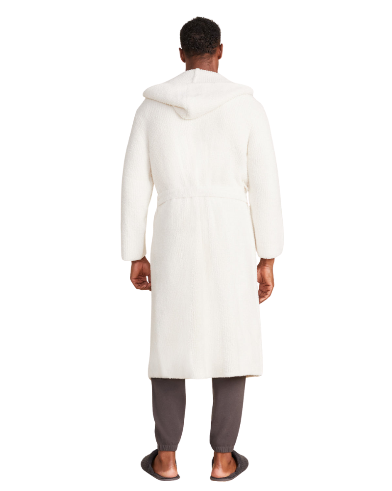 Barefoot Dreams BDUCC20869 Cream CozyChic Ribbed Hooded Robe Myselflingerie.com