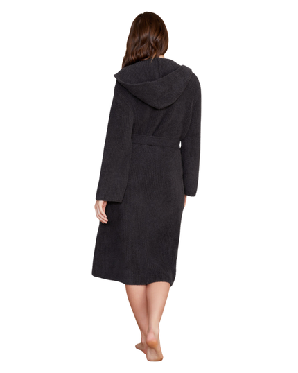 Barefoot Dreams BDUCC20869 Carbon CozyChic Ribbed Hooded Robe Myselflingerie.com