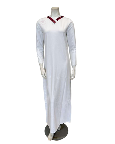Chicolli White Leopard Lace Pull On Cotton Nightgown Myselflingerie.com
