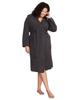 Barefoot Dreams BDUCC20869 Carbon CozyChic Ribbed Hooded Robe Myselflingerie.com