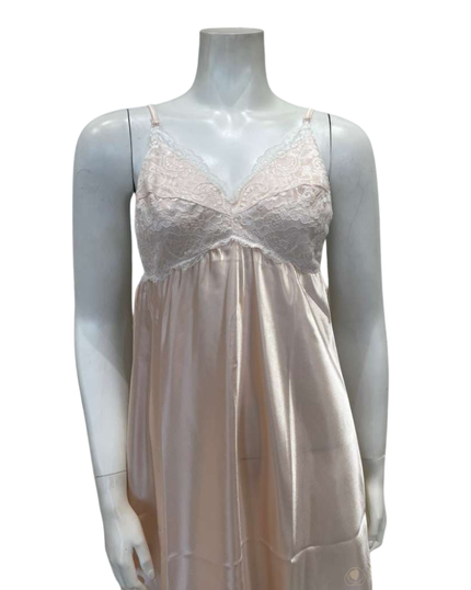 Pen-ky 16765 + 26762D7 Peach Poly Silk Bust Support Chemise & Wrap Set Myselflingerie.com