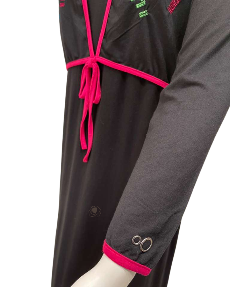 Mega Dreams 357541 Black and Fuchsia String Modal Nursing Nightgown Myselflingerie.com