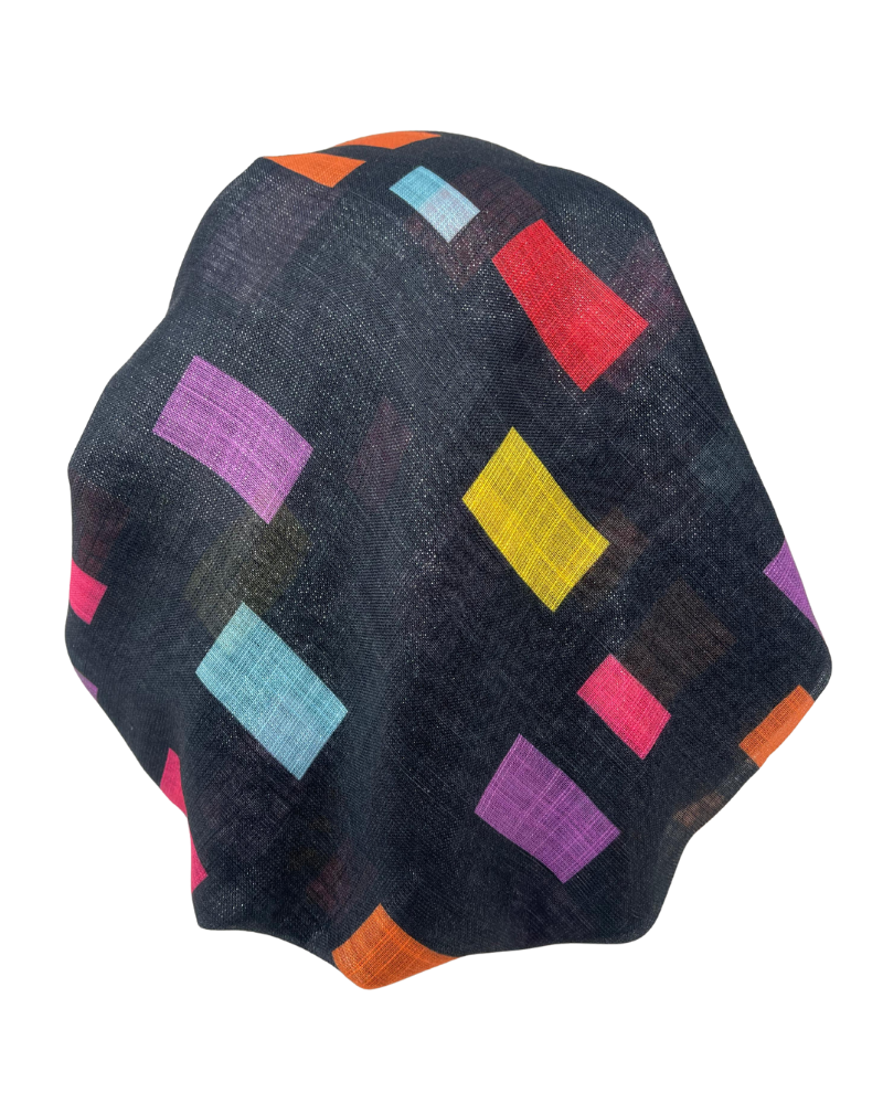 It's Younique PP-SHIM-SQMU Multicolor Squares Shimmer Pre-Tied Bandanna with Velvet Grip Myselflingerie.com