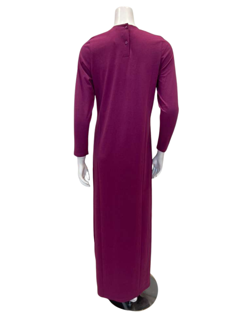 Lunderbeck N5276 Mulberry Embroidered Emblem Pull On Modal Nightgown Myselflingerie.com