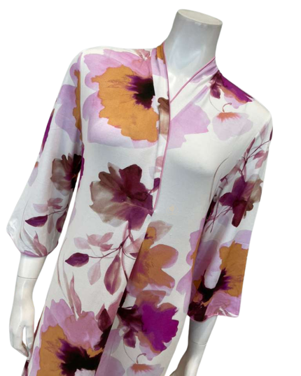 Verdiani 4531 Pink Floral Slight V Pull On Modal Nightgown Myselflingerie.com