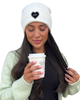 Tal New York TGHW The Gunmetal Heart White Beanie Myselflingerie.com