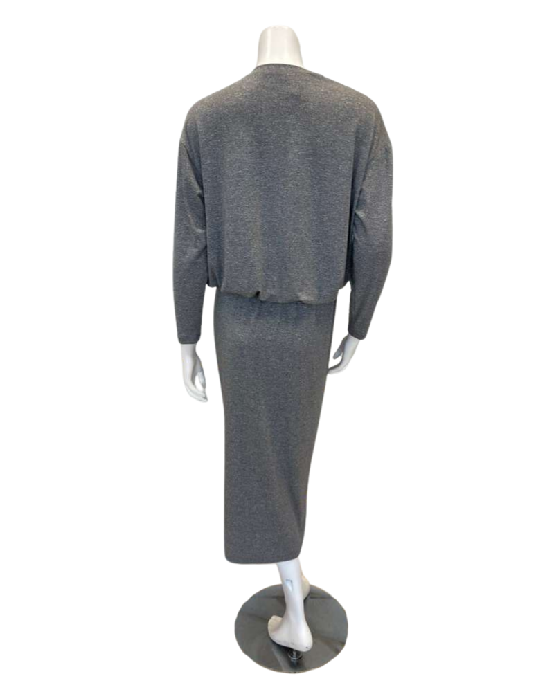 Jackie O' DRWSTRNG-2PC-GRY Grey Drawstring Lounger Top & Skirt Set Myselflingerie.com