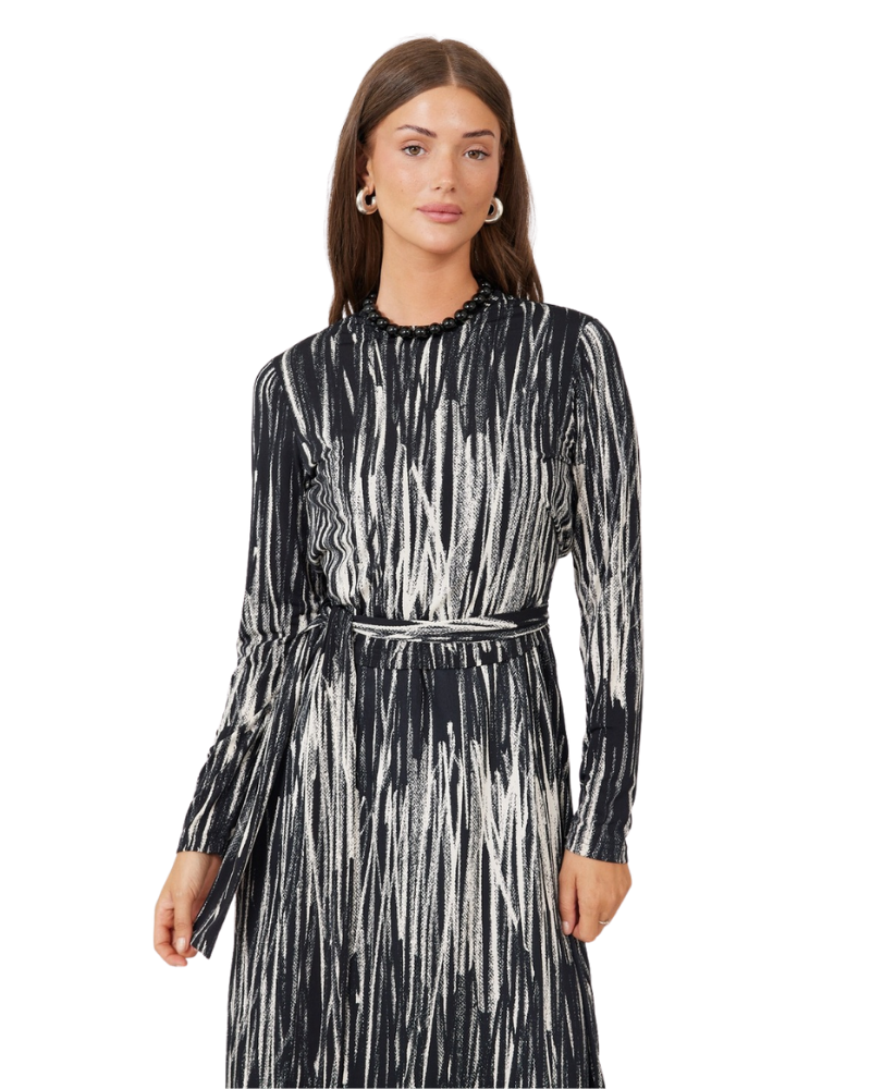 ORD DNP26115 + TRP26114 Black & White Tie-Up Top and Jumper Lounger Robe Set / Nursing Friendly Myselflingerie.com