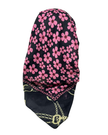 It's Younique OB-PI-FL Pink Flowers with Chain Border Pre-Tied Open Back Bandanna with Velvet Grip Myselflingerie.com