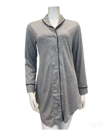 Cosabella PIMAL1898 Heather Grey/Black Pima Lusso Cotton Blend Nightshirt Myselflingerie.com