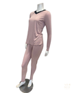 Jackie O'Loungewear VPJ-L/S-PNK PINK V Neck Long Sleeve Modal Pajamas Set Myselflingerie.com