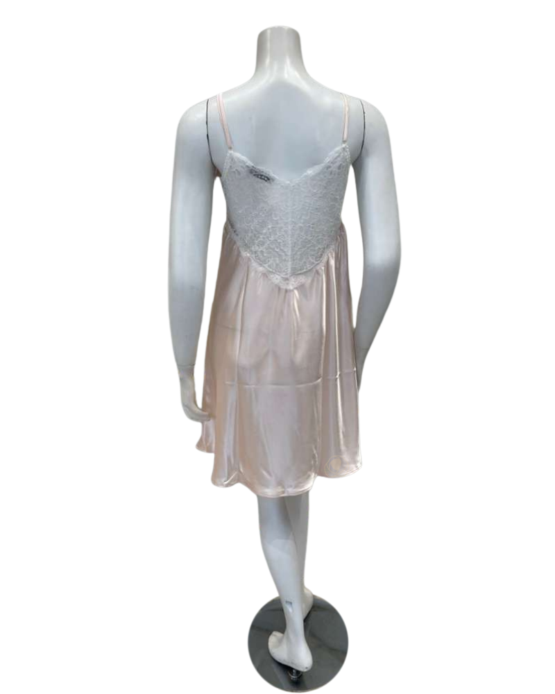 Pen-ky 16765 + 26762D7 Peach Poly Silk Bust Support Chemise & Wrap Set Myselflingerie.com