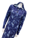 Sparrow Denim Tie Dye Knit Jersey Snap Front Lounger Morning Robe Myselflingerie.com 