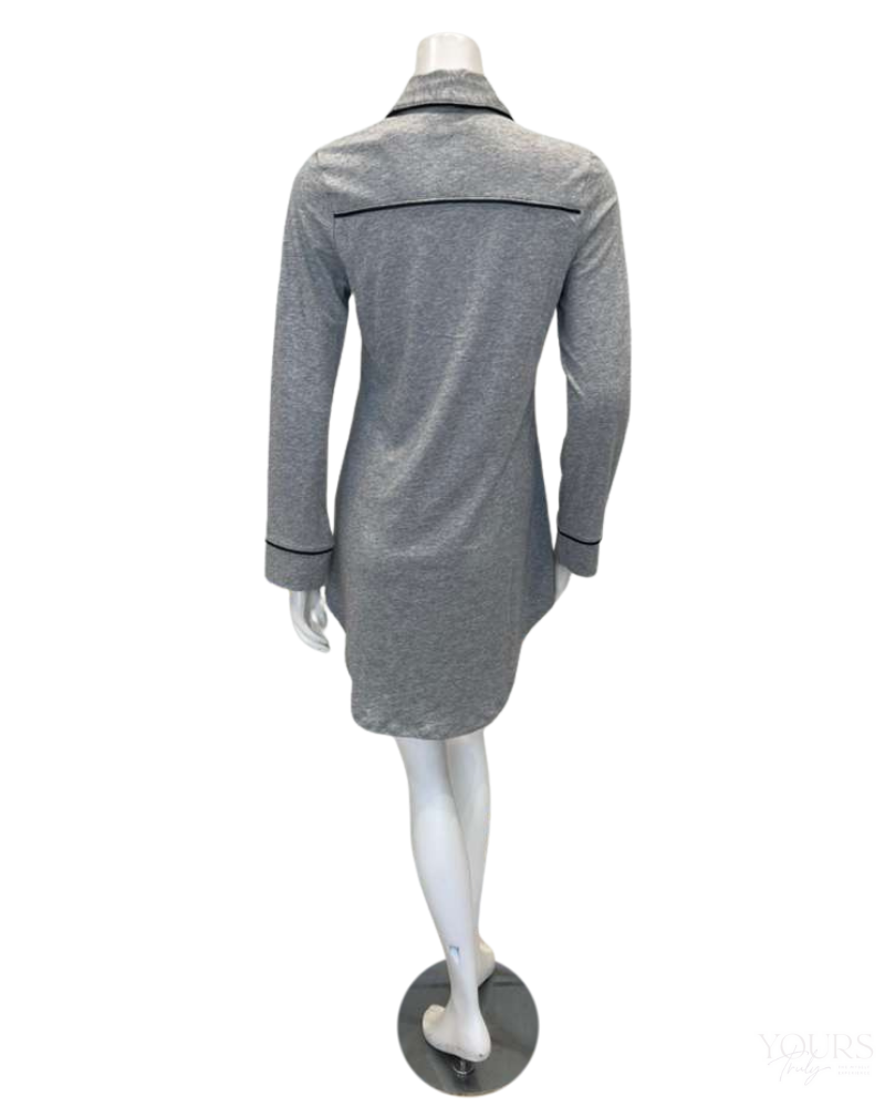 Cosabella PIMAL1898 Heather Grey/Black Pima Lusso Cotton Blend Nightshirt Myselflingerie.com