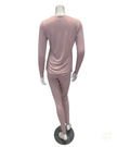 Jackie O'Loungewear VPJ-L/S-PNK PINK V Neck Long Sleeve Modal Pajamas Set Myselflingerie.com