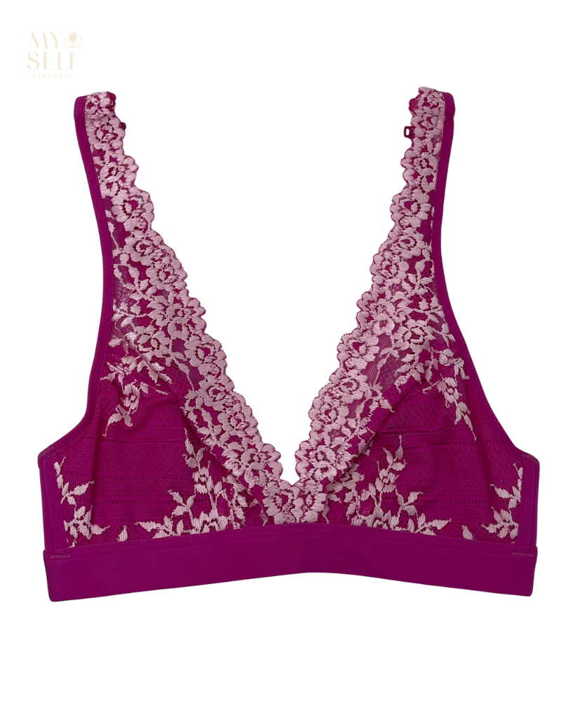 Wacoal 852191 Wild Azalea/Cradle Pink Embrace Lace Wire Free Bralette Myselflingerie.com